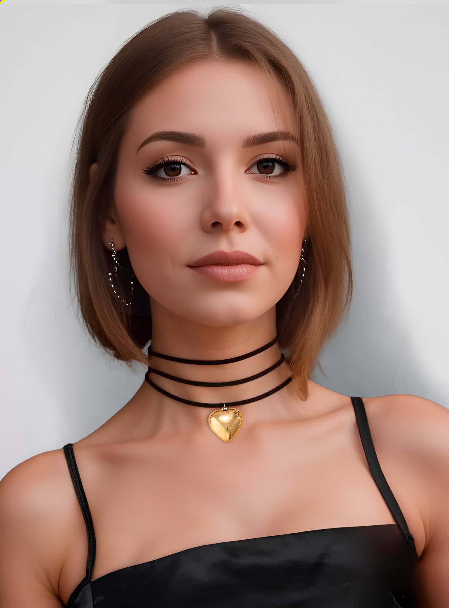 Колье, длина 17 см, золото