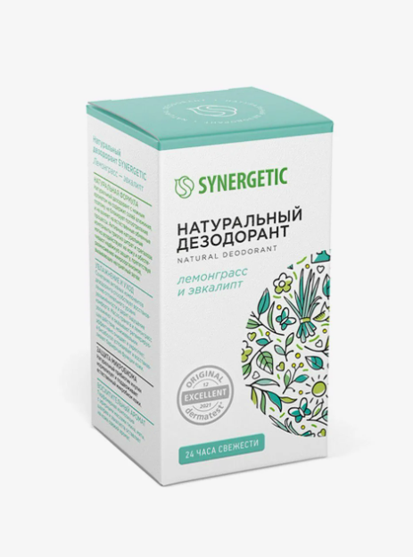 SYNERGETIC Дезодорант натур лемонгр-эвкалипт 50мл к/уп