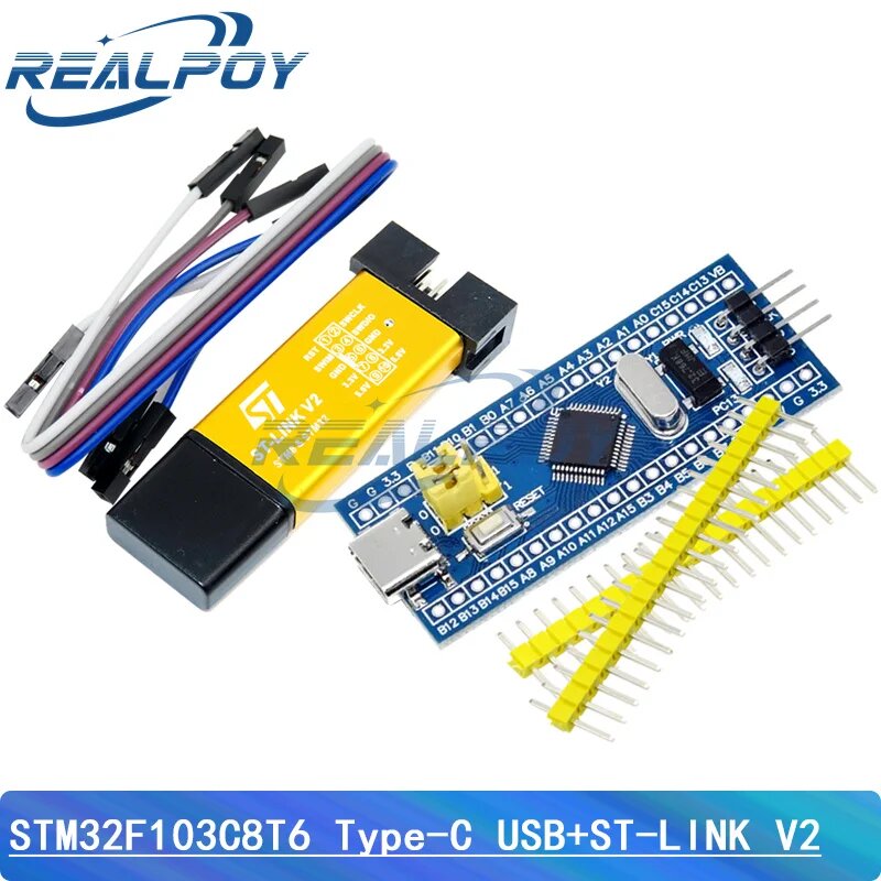 ST-LINK V2 Симулятор загрузки Программатор STM32F103C8T6 STM32F103C6T6 ARM STM32 Минимальная системная плата разработки Micro/Type-C USB, C8T6 Type-C Set