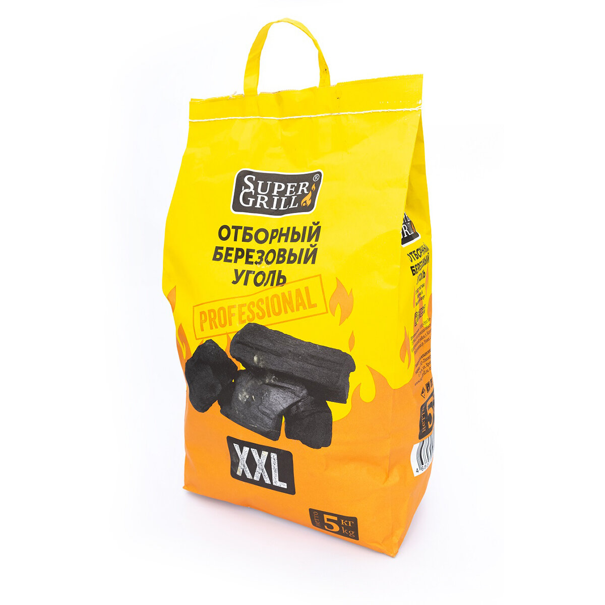 Уголь древесный SuperGrill XXL мешок 5 кг отборный из березового сырья