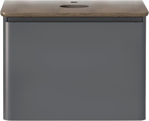 Тумба под раковину со столешницей Raval Morelle 60 подвесная антрацит трюфель