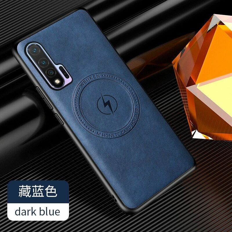 Чехол для HUAWEI Nova 6 в темно-синем цвете с магнитной зарядкой, антипрокольный, ударопрочный, совместимый с