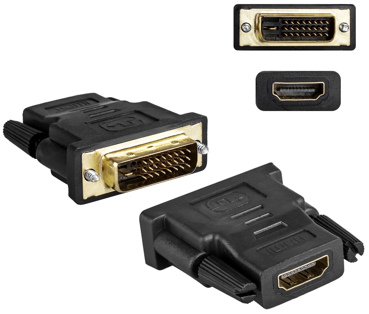 Переходник OSIN HDMI - DVI D, конвертер DVI - HDMI, кабель-адаптер HDMI - DVI D, HDMI 19F to DVI-D 25M (Черный)