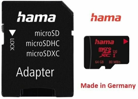 Карта памяти HAMA 00213115 MicroSD UHC-1 Class10 64 GB