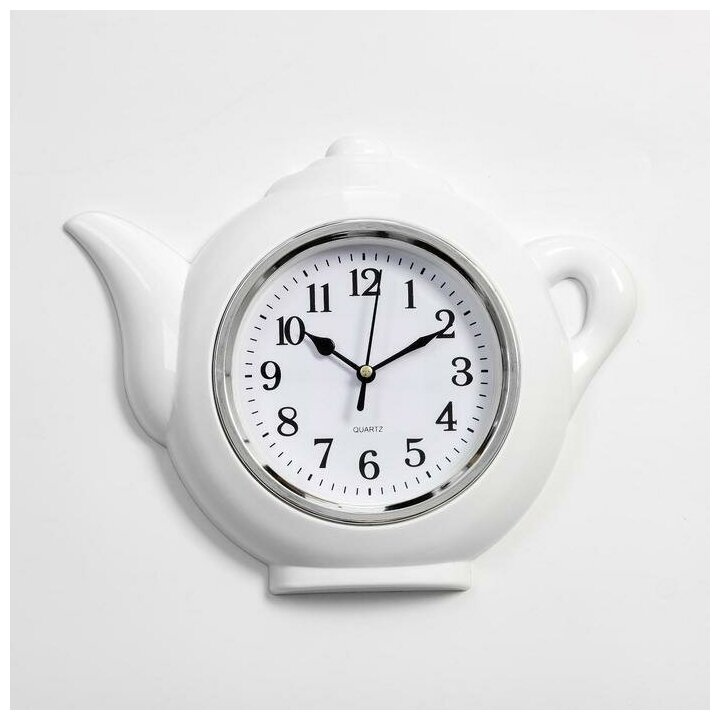 Часы настенные, серия: Кухня, "Чайник", 13 см, 30х23 см, дискретный ход, часы интерьерные