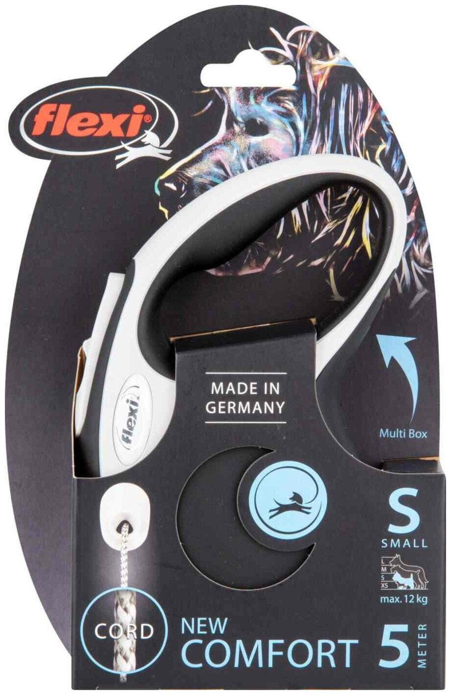 FLEXI NEW COMFORT CORD тросовый поводок рулетка для животных 5 м размер S черный (1 шт) - фотография № 12