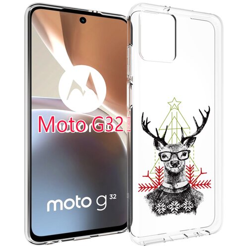 Чехол MyPads умный олень для Motorola Moto G32 задняя-панель-накладка-бампер чехол mypads умный олень для motorola moto s30 pro задняя панель накладка бампер