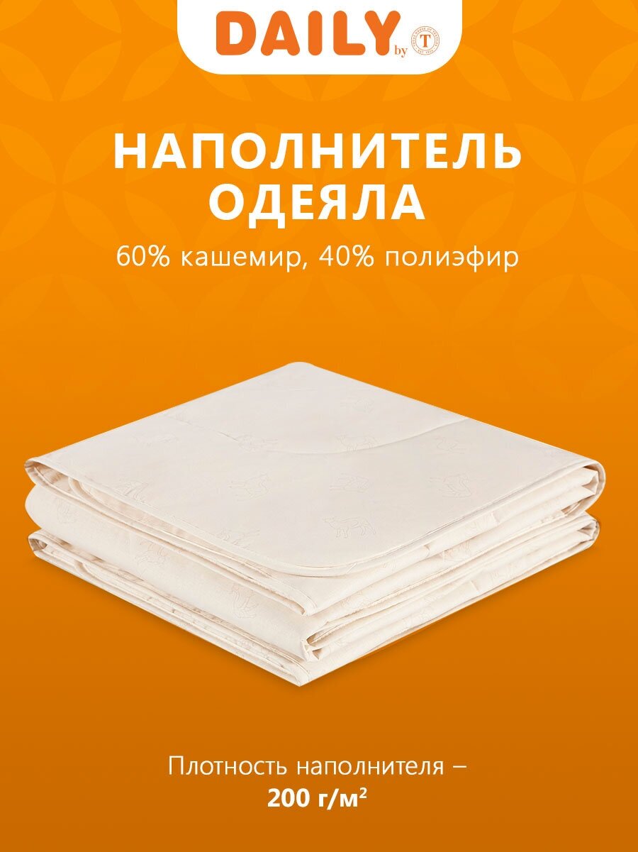 Одеяло двуспальное 175х200 см шерстяное всесезонное облегченное 200 г/м2