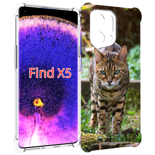 Чехол MyPads порода кошка бенгальская для Oppo Find X5 задняя-панель-накладка-бампер
