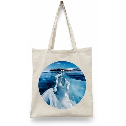 фото Сумка-шоппер унисекс каждому своё "озеро байкал/lake baikal/россия" черная