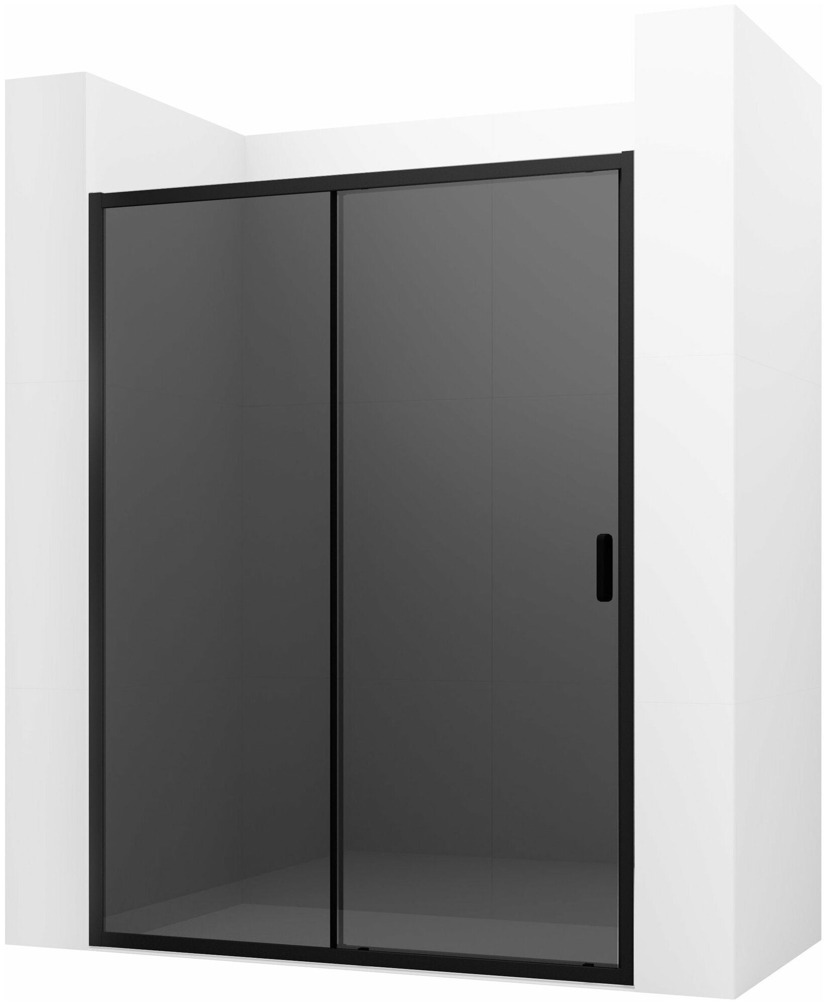Душевая дверь Ambassador Forsa 1500x2000 (тонированное стекло) черный 17022221ABB - фотография № 1