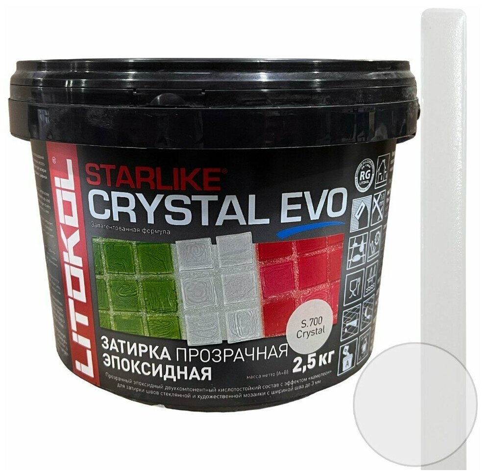 Затирка Litokol Starlike Crystal Evo S.700 crystal 2.5 кг