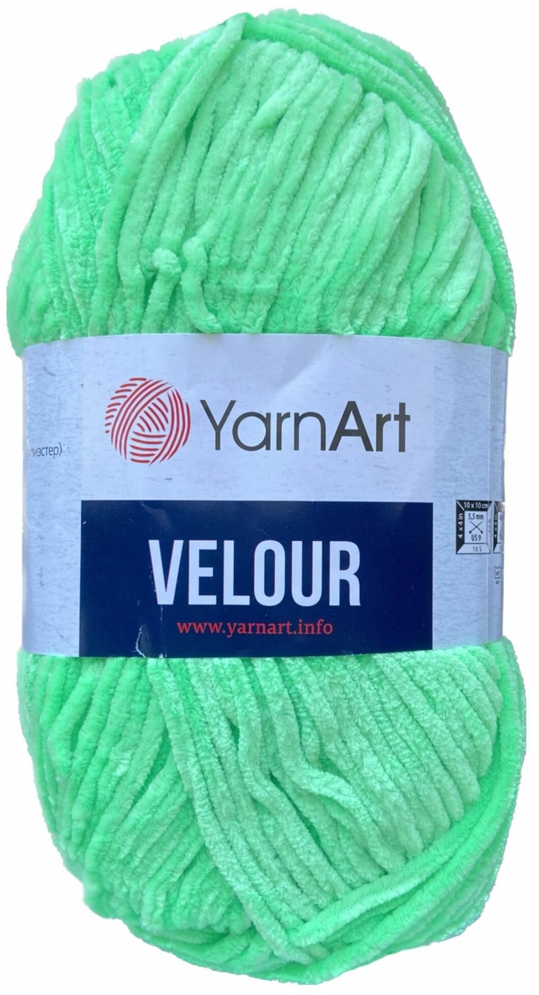 Пряжа YarnArt Velour (Ярнарт Велюр), для игрушек , 861 светло-зеленый