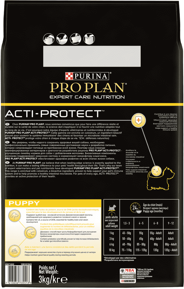 Pro Plan Acti Protect корм для щенков мелких и карликовых пород с чувствительным пищеварением Ягненок, 3 кг. - фотография № 13