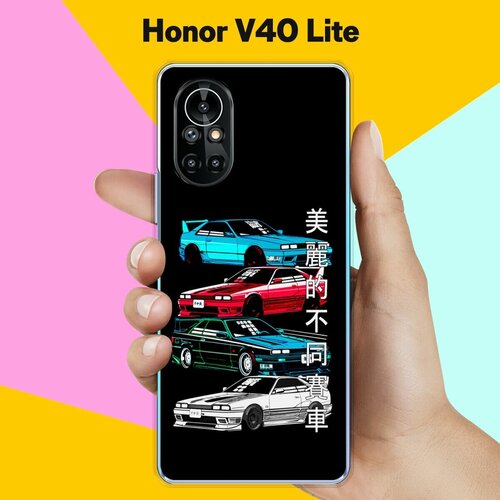 Силиконовый чехол на Honor V40 Lite Машины / для Хонор В40 Лайт