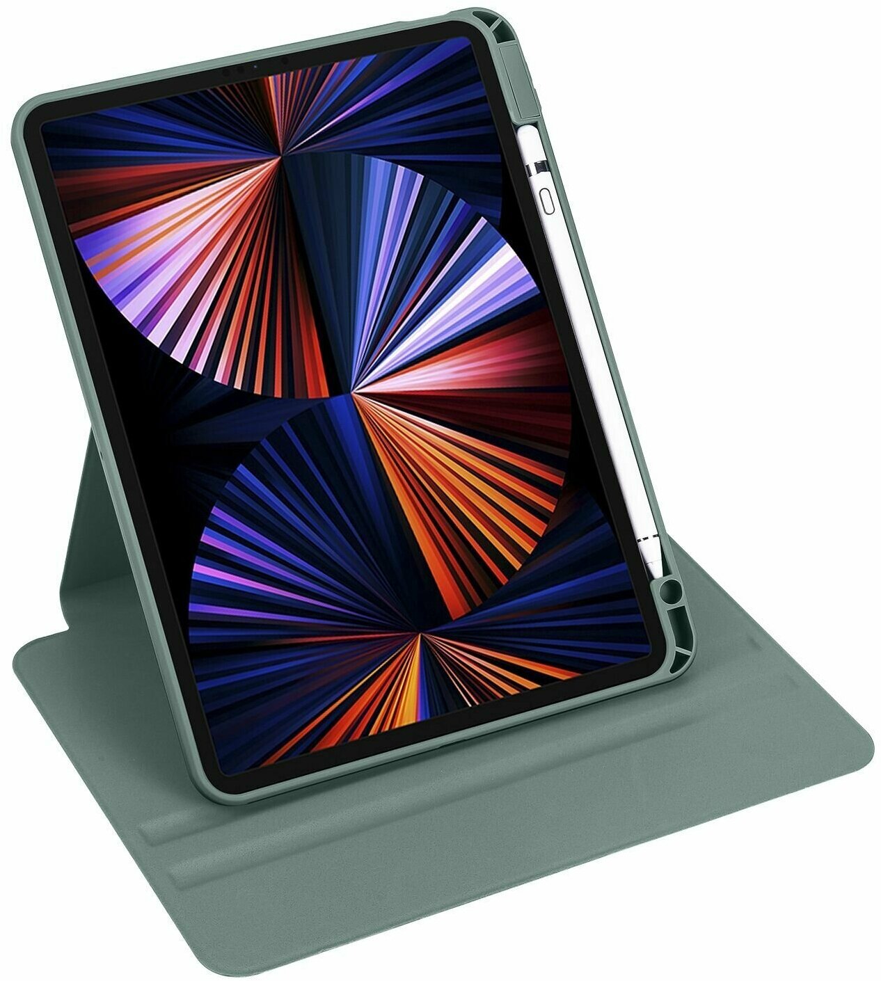 Чехол для iPad Air 109" (2020-2022) / iPad Pro 11" (2018-2022) с подставкой 360 и держателем для стилуса темно-зеленый