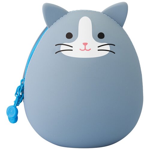 Пенал-косметичка большой школьный, детский «Cерый кот»