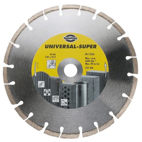 Диск алмазный 115х22 мм UNIVERSAL-SUPER Hawera, 225204
