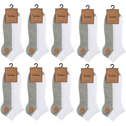 фото Мужские носки turkan, 10 пар, укороченные, размер 41-47, серый, белый