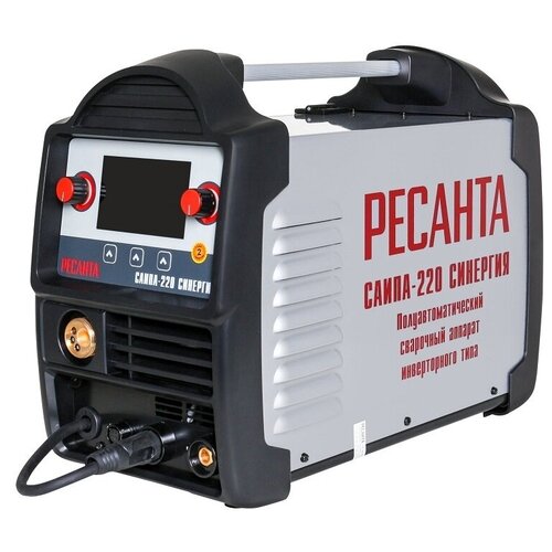 Сварочный аппарат Ресанта САИПА-220 синергия MIGMAG полуавтоматический 220 ампер комплект кабелей 6787000₽
