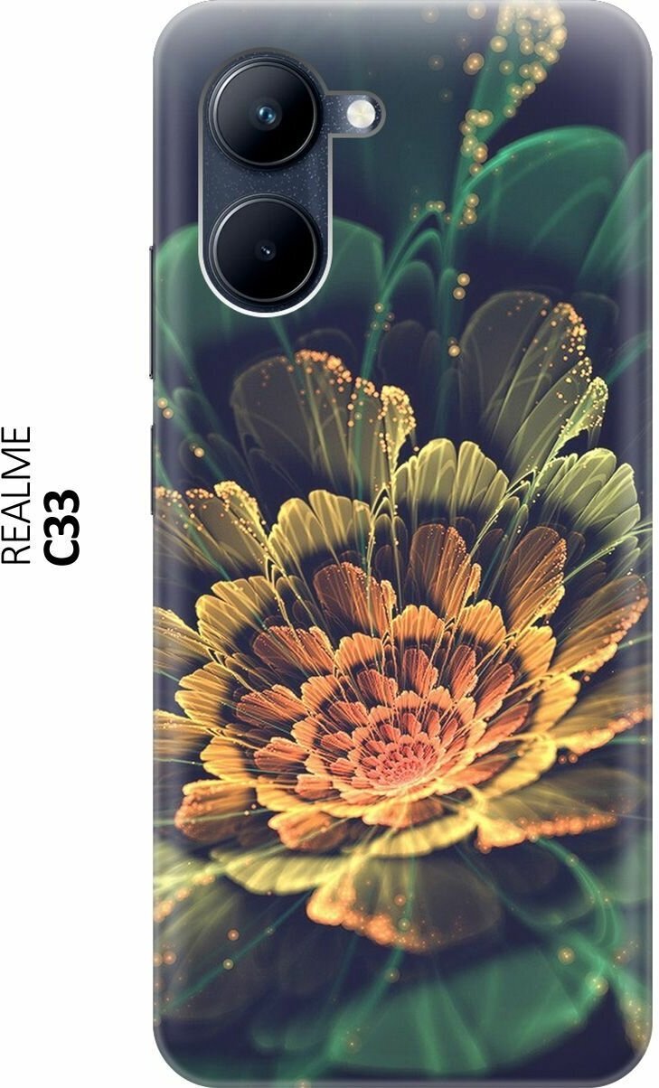Силиконовый чехол Красивый цветок на realme C33 / Рилми С33