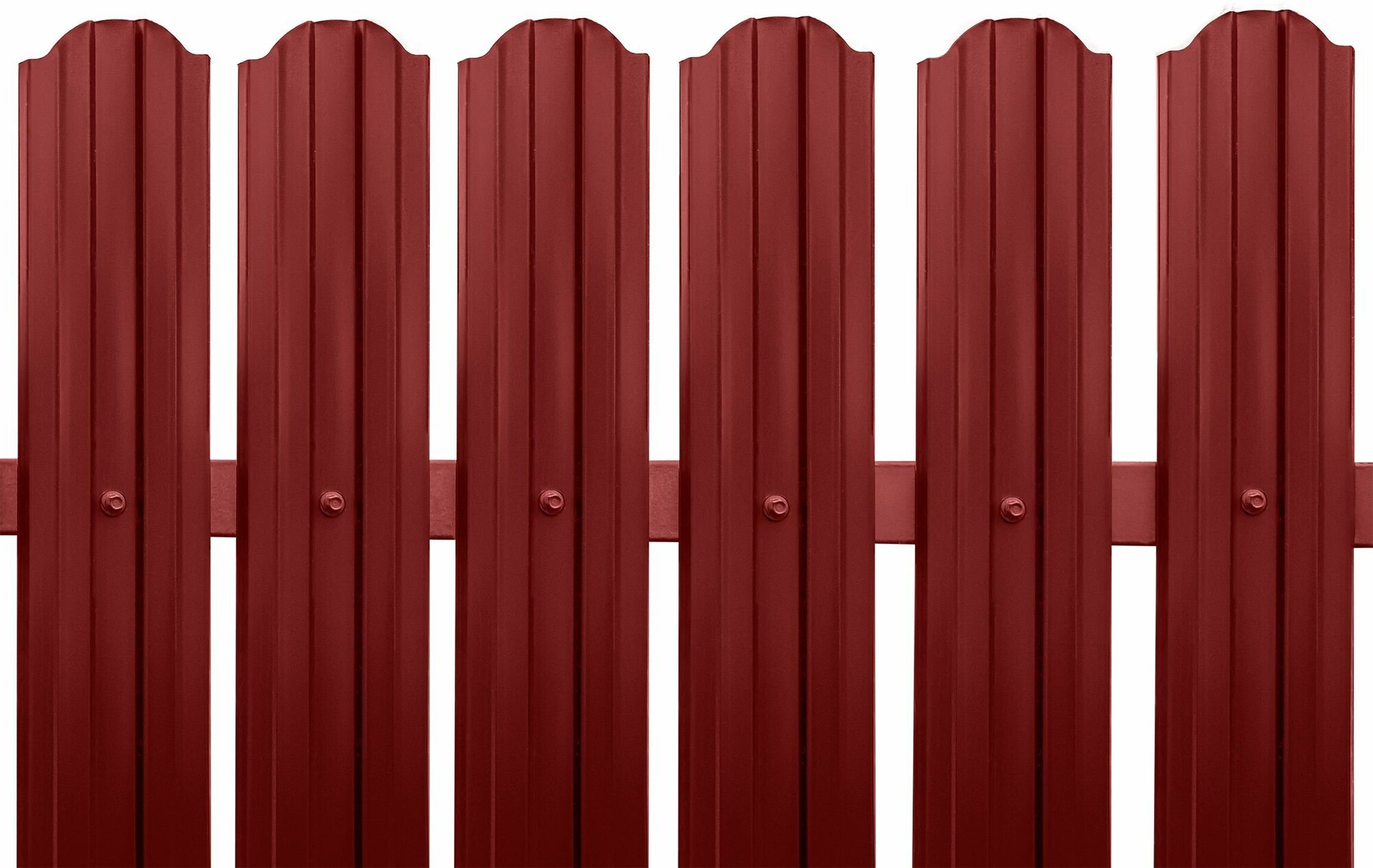 Штакетник металлический М-образный(односторонний окрас ,цвет красный,RAL-3011,высота 1м.,ширина планки 110мм.,10 шт. - фотография № 3