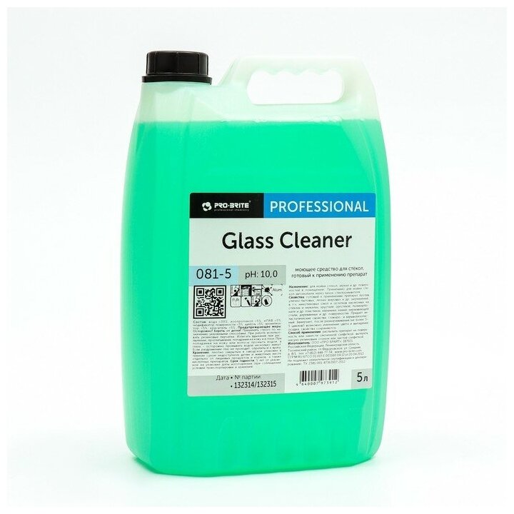 Glass Cleaner 081-5 для мойки стёкол Pro-Brite, 5 л, 5 кг - фотография № 6