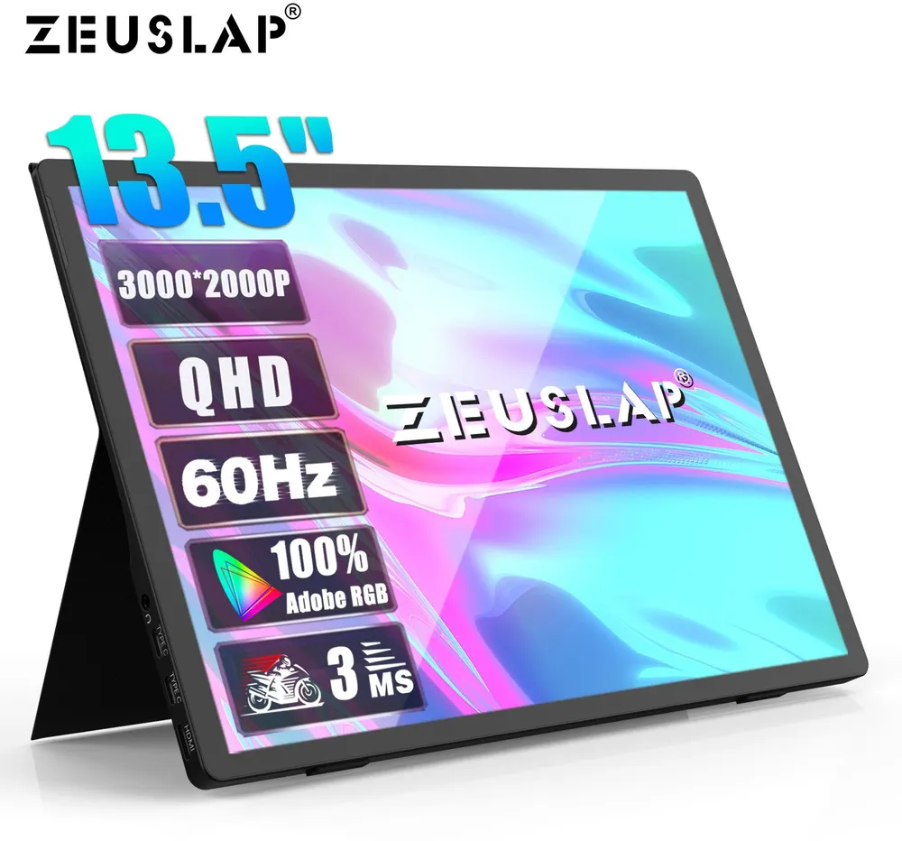 13" Монитор ZEUSLAP Z13K3000x2000 черный