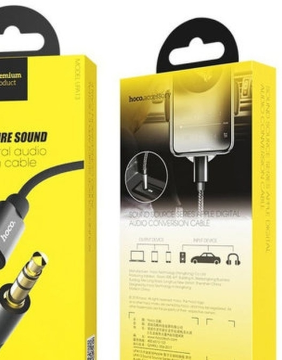 Адаптер Hoco UPA13 Sound Source Lightning - 3.5 Audio Cable Black (6957531096375) - фото №4