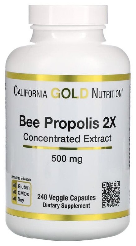 California Gold Nutrition, Bee Propolis 2X, Concentrated Extract, 500 mg, 240 