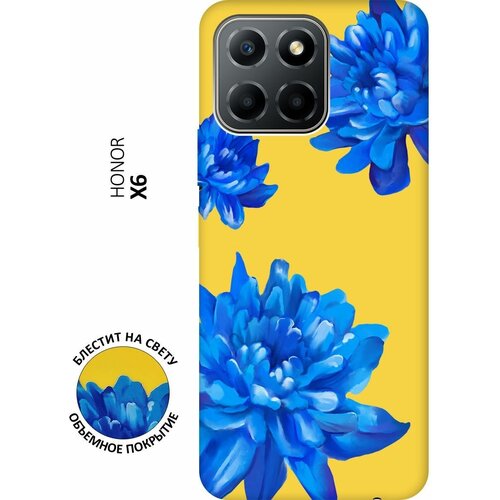 Силиконовый чехол на Honor X6, X8 5G, Хонор Х6, Х8 5Г Silky Touch Premium с принтом Amazing Asters желтый силиконовый чехол на honor x6 x8 5g хонор х6 х8 5г silky touch premium с принтом amazing asters желтый