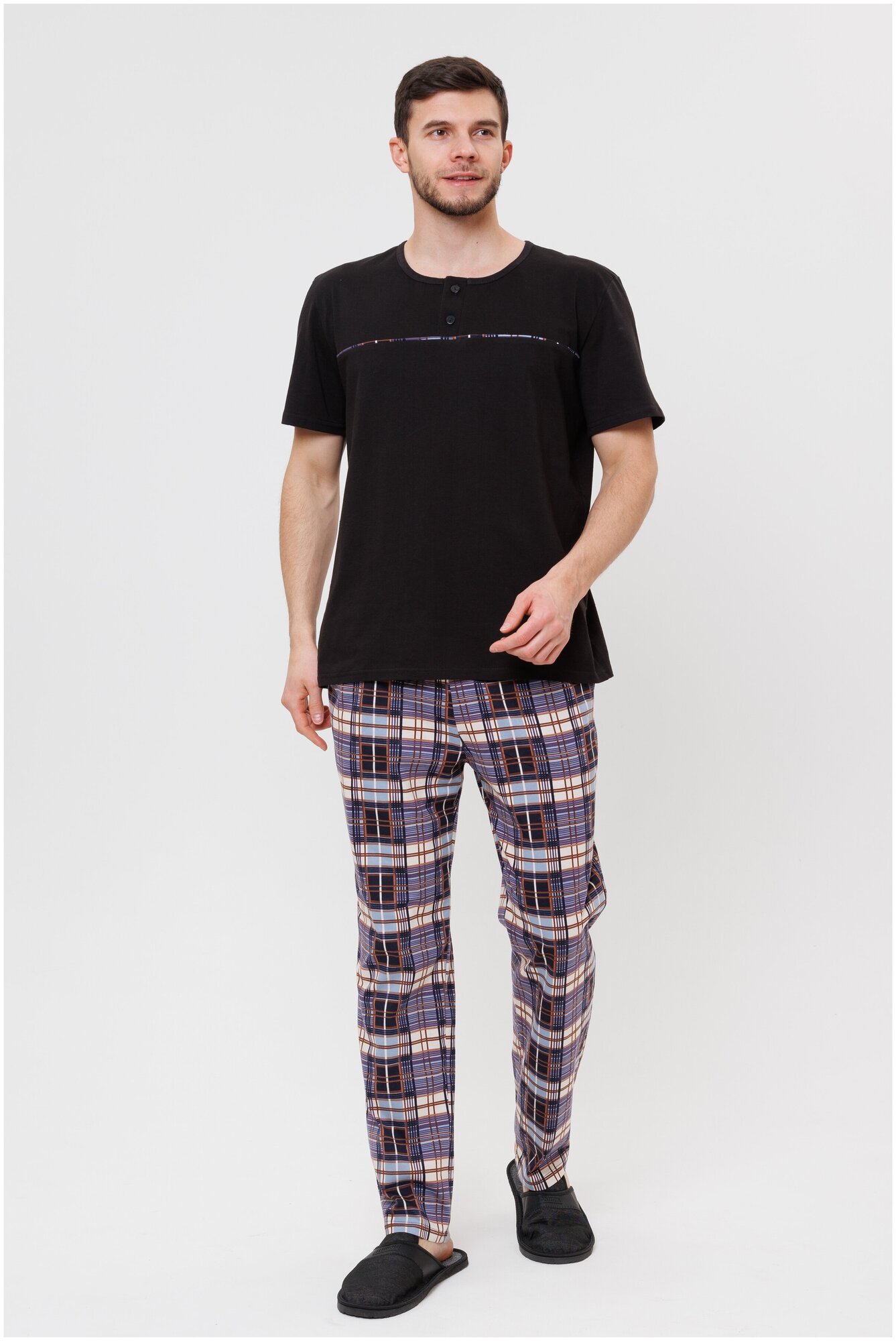 Костюм мужской домашний Modellini 1736/1 футболка с брюками, размер 50 - фотография № 3