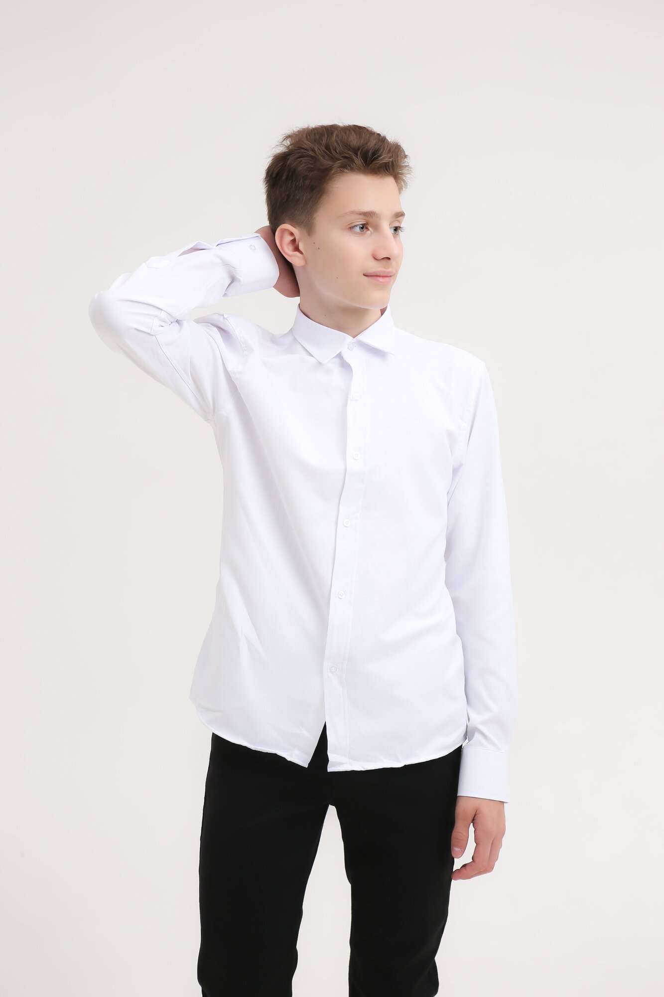 Рубашка для мальчика длинный рукав на пуговицах