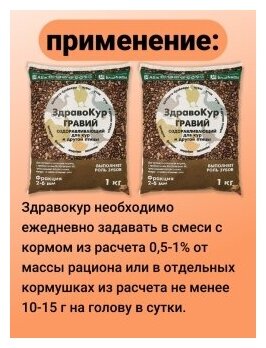 ЗдравоКур Гравий. Минерально-пробиотическая подкормка для домашней птицы: кур, уток, цесарок, индюков, фазанов, павлинов 2 уп 1кг - фотография № 9