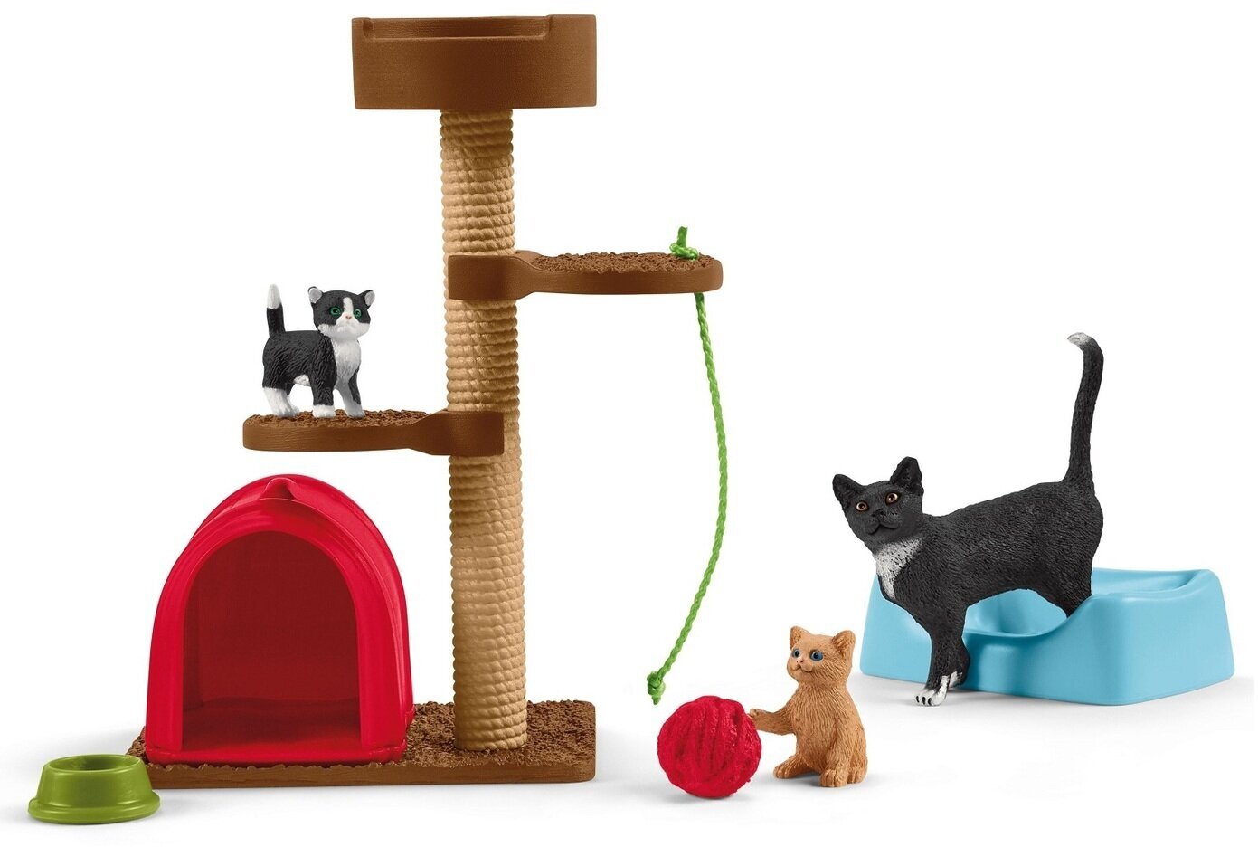 Набор фигурок Schleich Игровой комплекс для кошки и котят, 42501