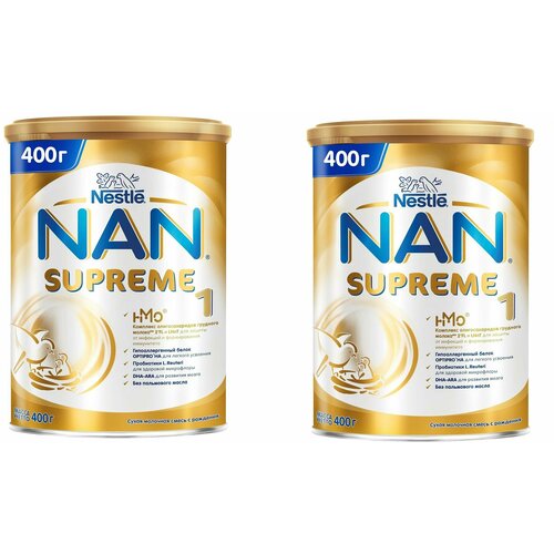 Молочная смесь Nestle NAN Supreme 1 с олигосахаридами, с рождения, 400 г 2 шт