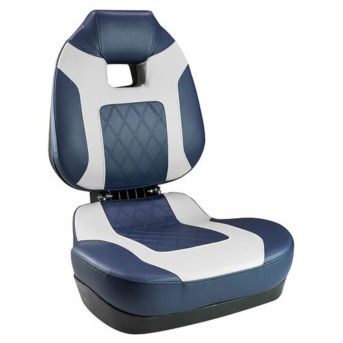 фото Кресло складное мягкое fish pro ii с высокой спинкой, цвет синий/серый для лодки / катера springfield