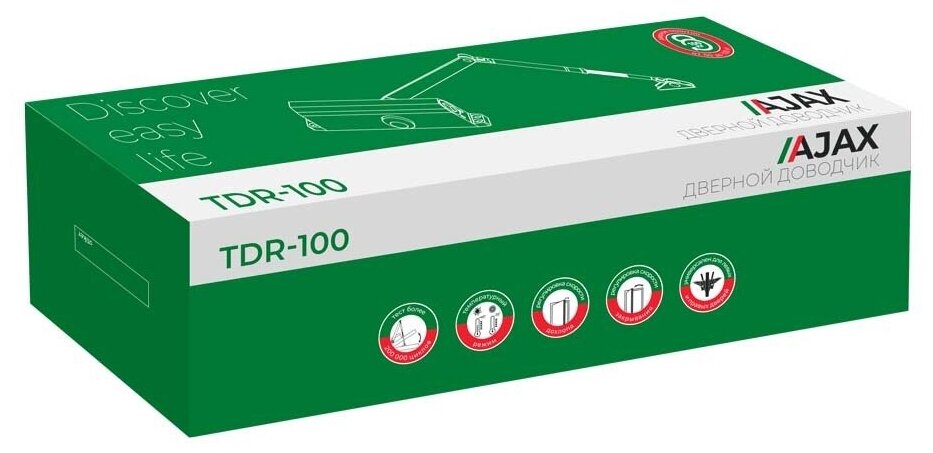 Доводчик дверной Ajax DCTR50-100 (TDR-100) 50-100кг WH белый