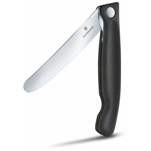 Кухонный нож Victorinox Swiss Classic (6.7191. F3), столовый для овощей, длина лезвия 110 мм, серрейторная заточка, цвет рукояти чёрный