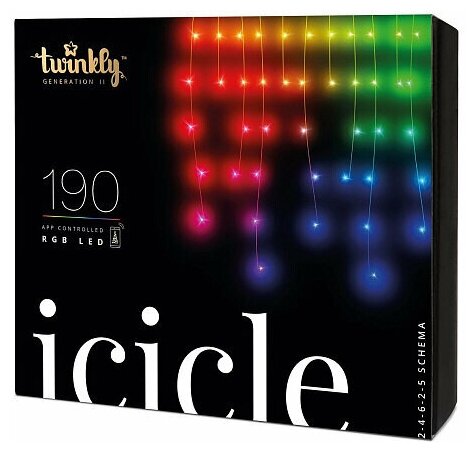 Smart-гирлянда Twinkly Icicle RGB 190 (TWI190STP-TEU)