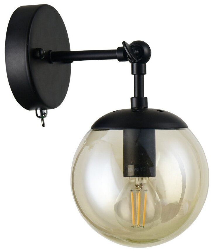 Настенное бра Arte Lamp Bolla A1664AP-1BK, E14, кол-во ламп:1шт, Черный