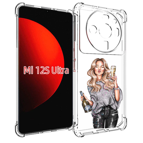 Чехол MyPads красивая-любительница-шампанского женский для Xiaomi 12S Ultra задняя-панель-накладка-бампер