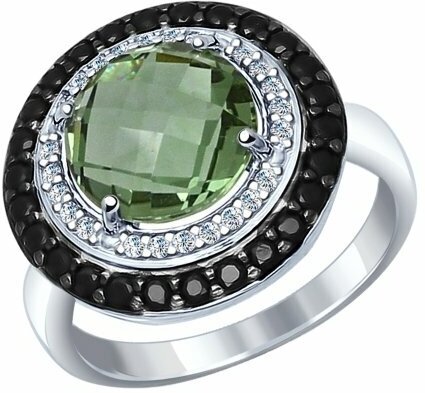 Кольцо Diamant online, серебро, 925 проба, кварц, фианит