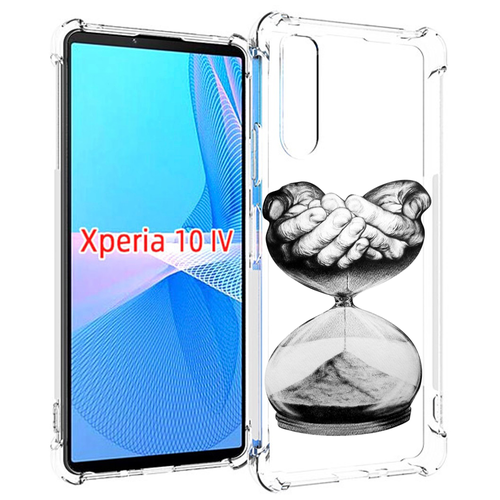 Чехол MyPads часы жизни черно белый для Sony Xperia 10 IV (10-4) задняя-панель-накладка-бампер чехол mypads черно белый корабль полумесяц для sony xperia 10 iv 10 4 задняя панель накладка бампер