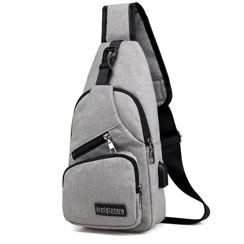 Сумка  поясная  повседневная, регулируемый ремень, серый