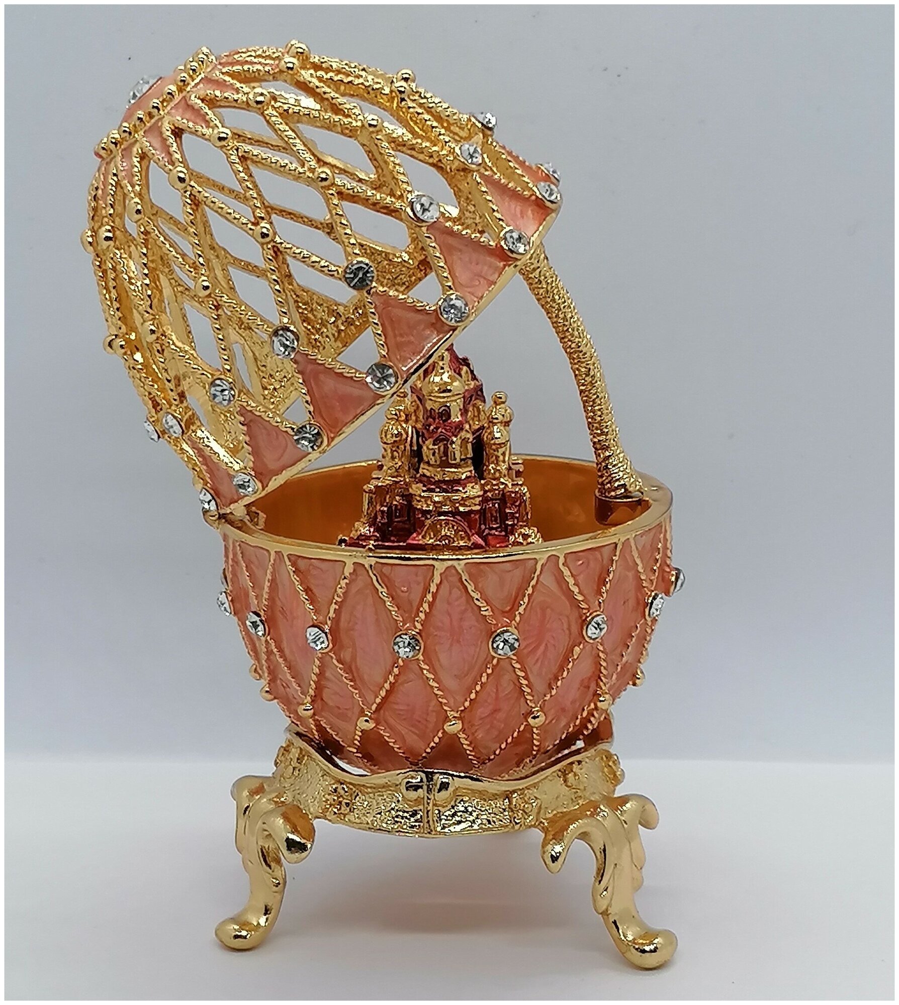 Яйцо Фаберже сетка с храмом — фото 1