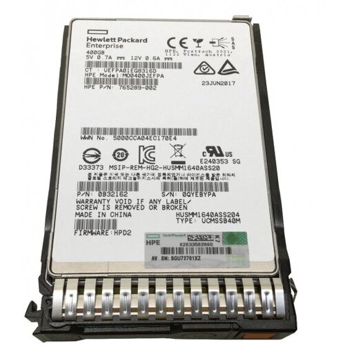 Жесткий диск HP 765289-002 400Gb SAS 25 SSD 14613500₽