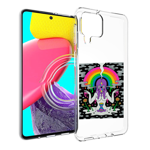 Чехол MyPads девушка с радугой абстракция женский для Samsung Galaxy M53 (SM-M536) задняя-панель-накладка-бампер