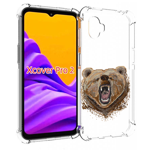 Чехол MyPads пиксельный медведь для Samsung Galaxy Xcover Pro 2 задняя-панель-накладка-бампер чехол mypads медведь в шапке 2 для samsung galaxy xcover pro 2 задняя панель накладка бампер