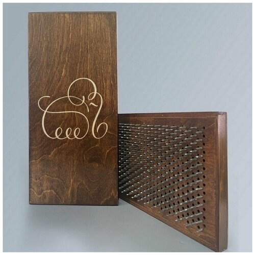 фото Доска садху с динамическими гвоздями, шаг 10мм, цвет венге модель животные слон - 1496 сила души и тела